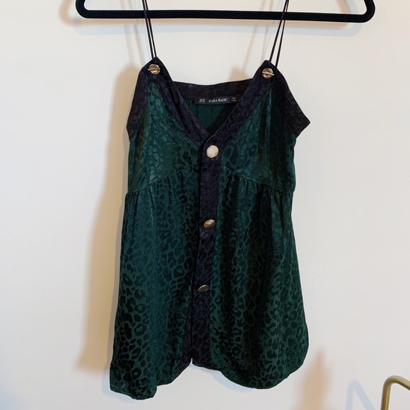 Zara green cheetah print camisole - Picture 2 of 3